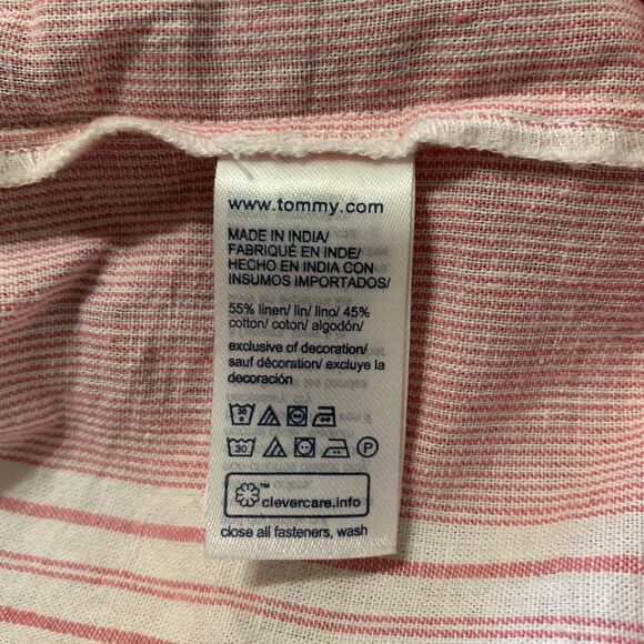 Tommy Jeans Crop Top Women 14 Pink White Sleeveless Hilfiger Logo Preppy Summer - Picture 12 of 15